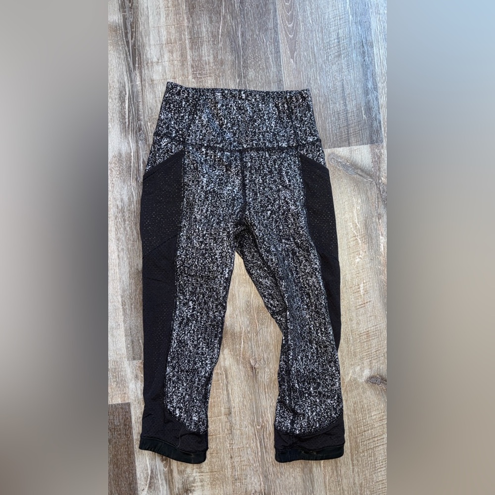 lululemon athletica Black Marled High-Rise Performance Leggings